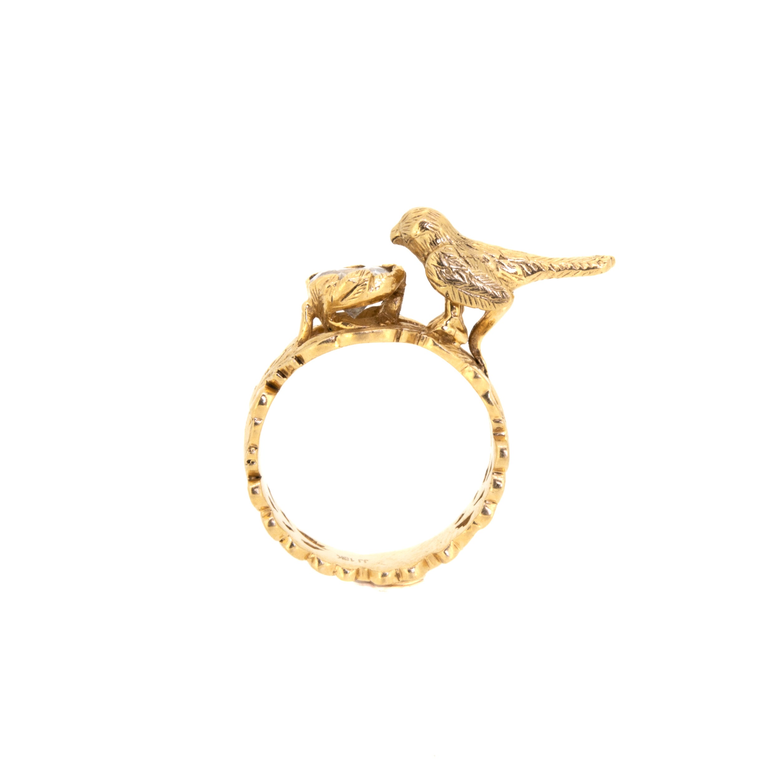 Diamond Bird Ring