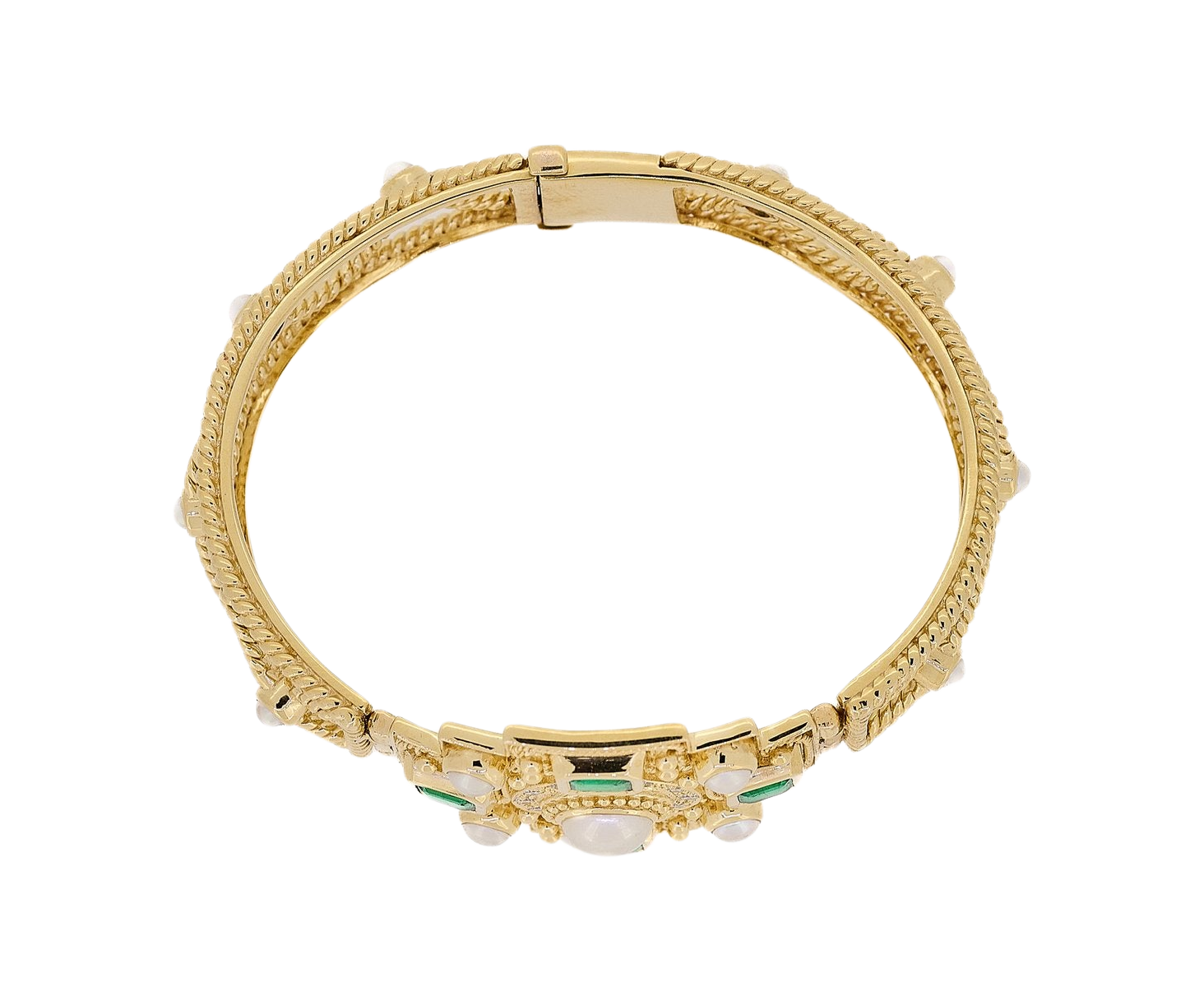 Madonna Emerald Cross Cuff