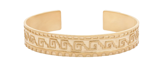 Zapotec geometric bangle in 18k yellow gold