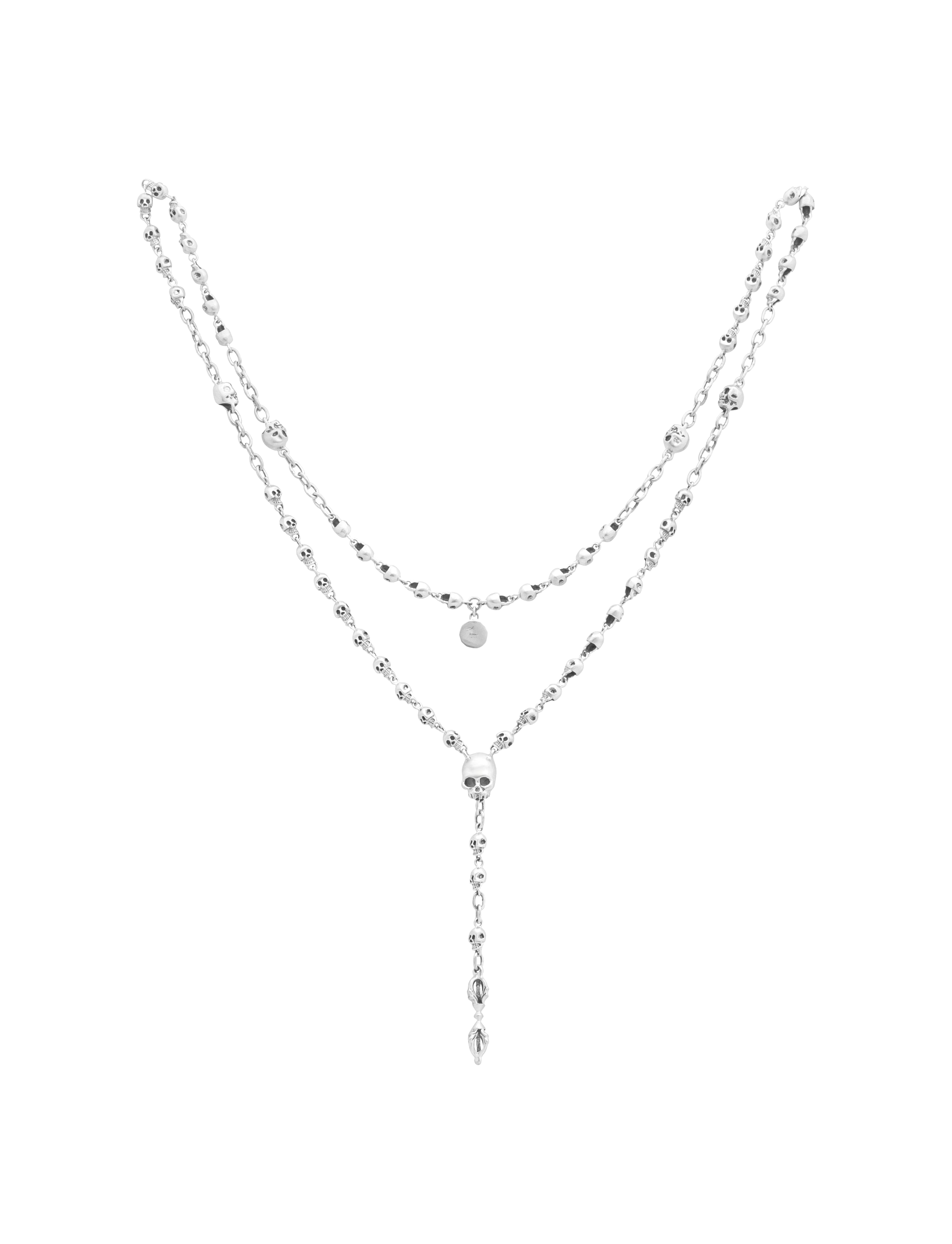 Small Skull Rosary Silver