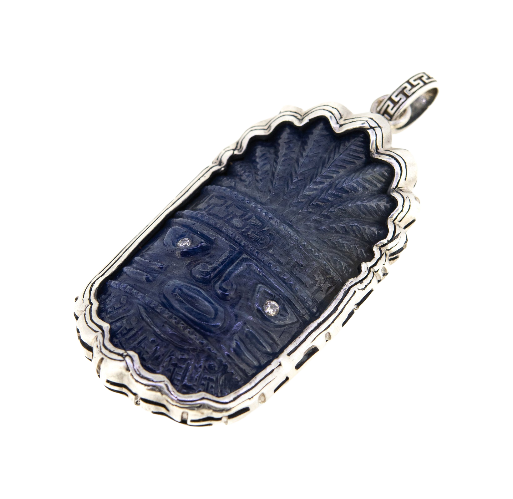 Carved Sapphire Zapoman Necklace