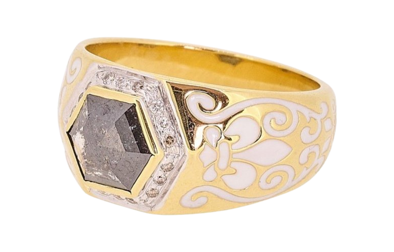 Salt & Pepper Diamond Ring