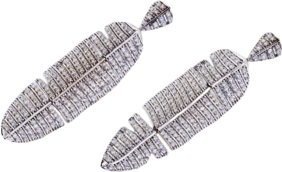 Medium Paradisica Diamond Leaf Earrings