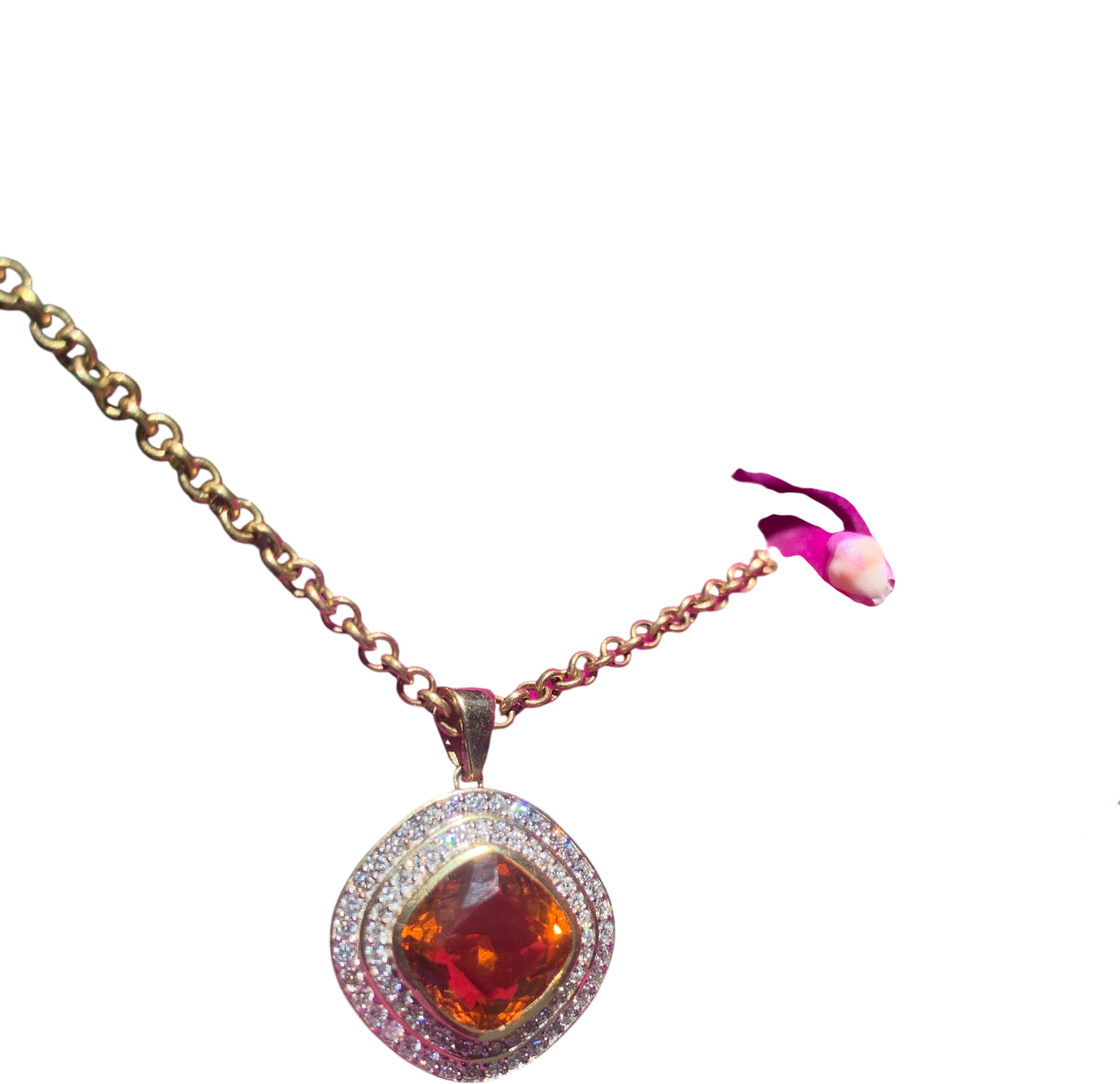 Orange citrine pendant