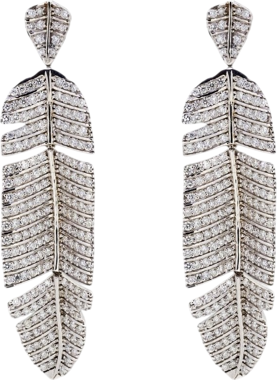 Medium Paradisica Diamond Leaf Earrings