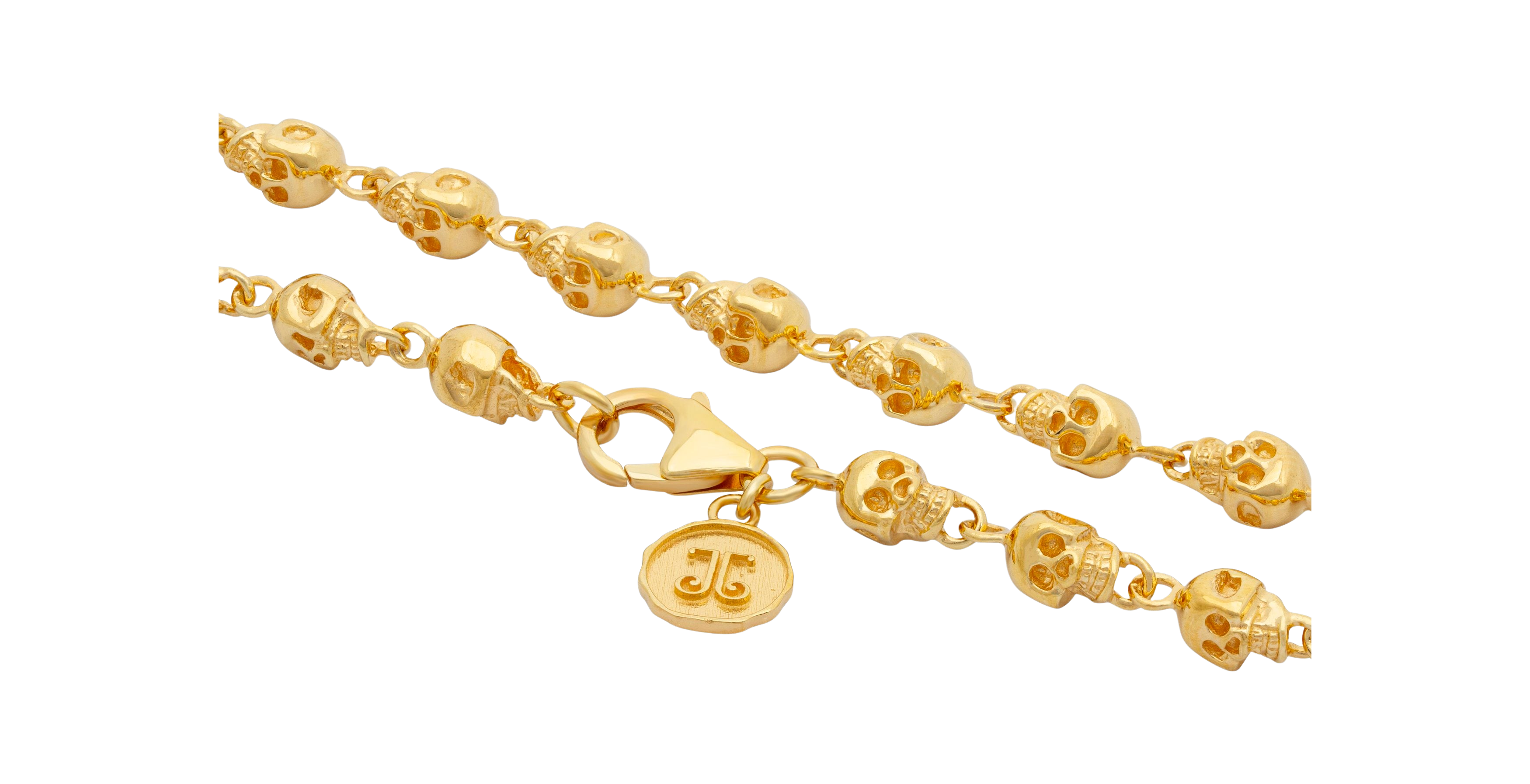 Thin Skull Necklace Gold Plated