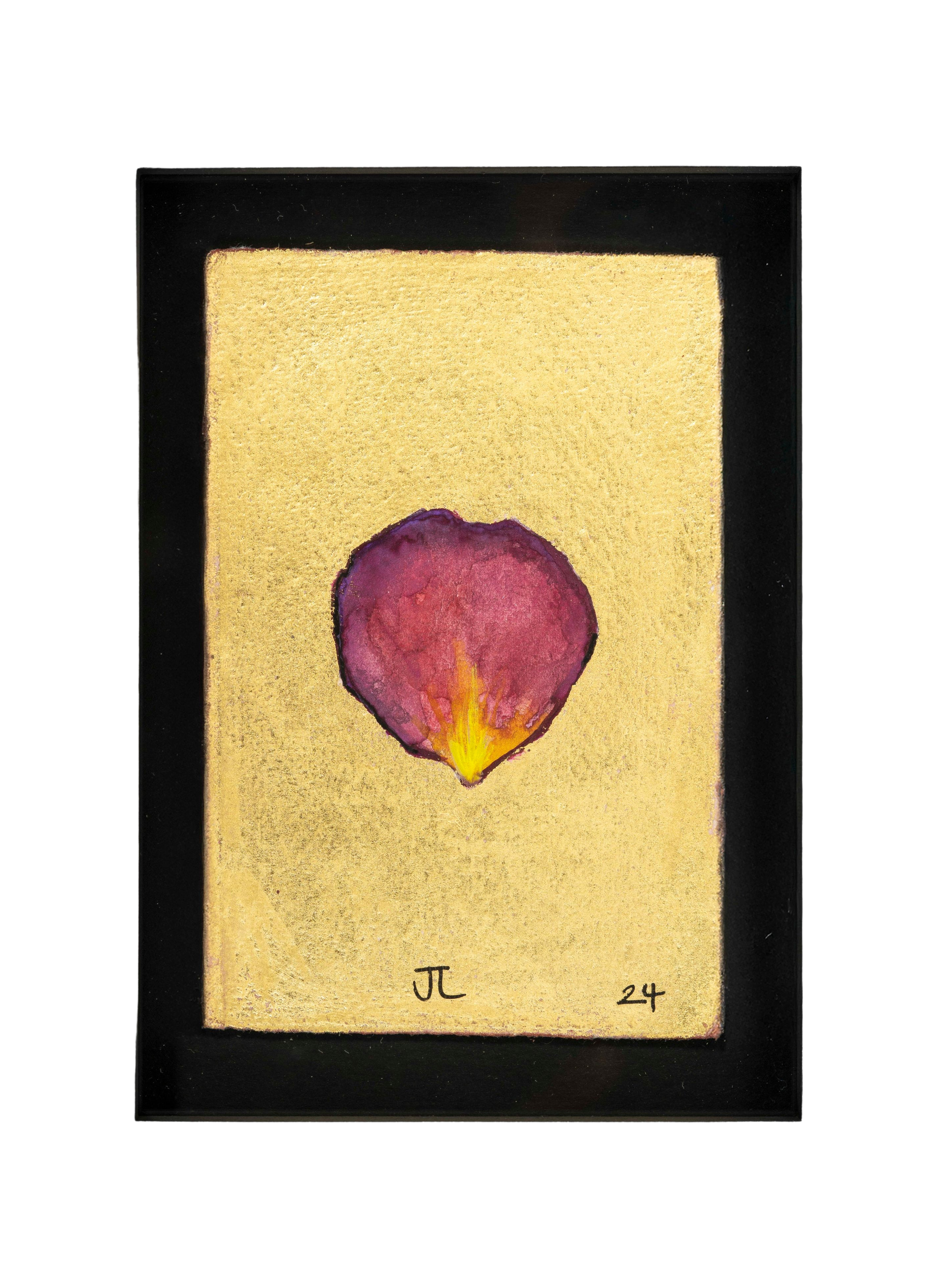 Rose Petal Painting in Black Frame