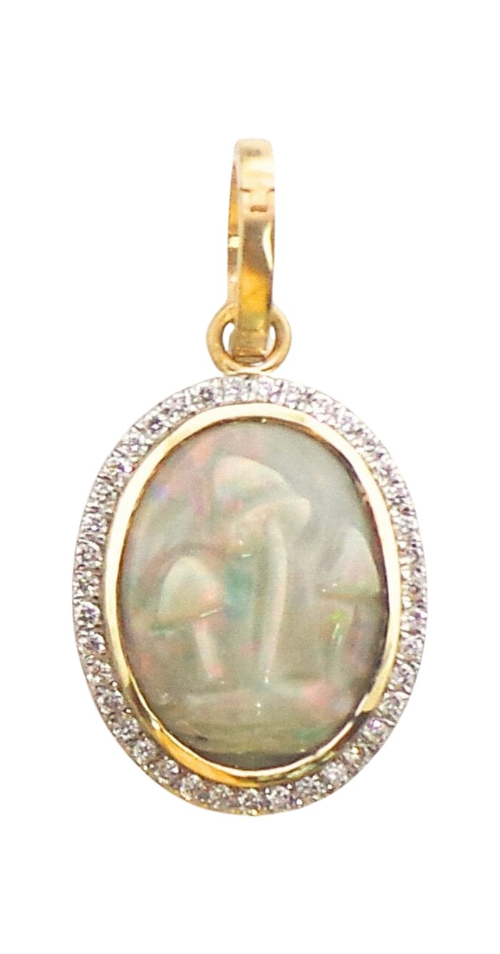 OPAL MUSHROOM PENDANT