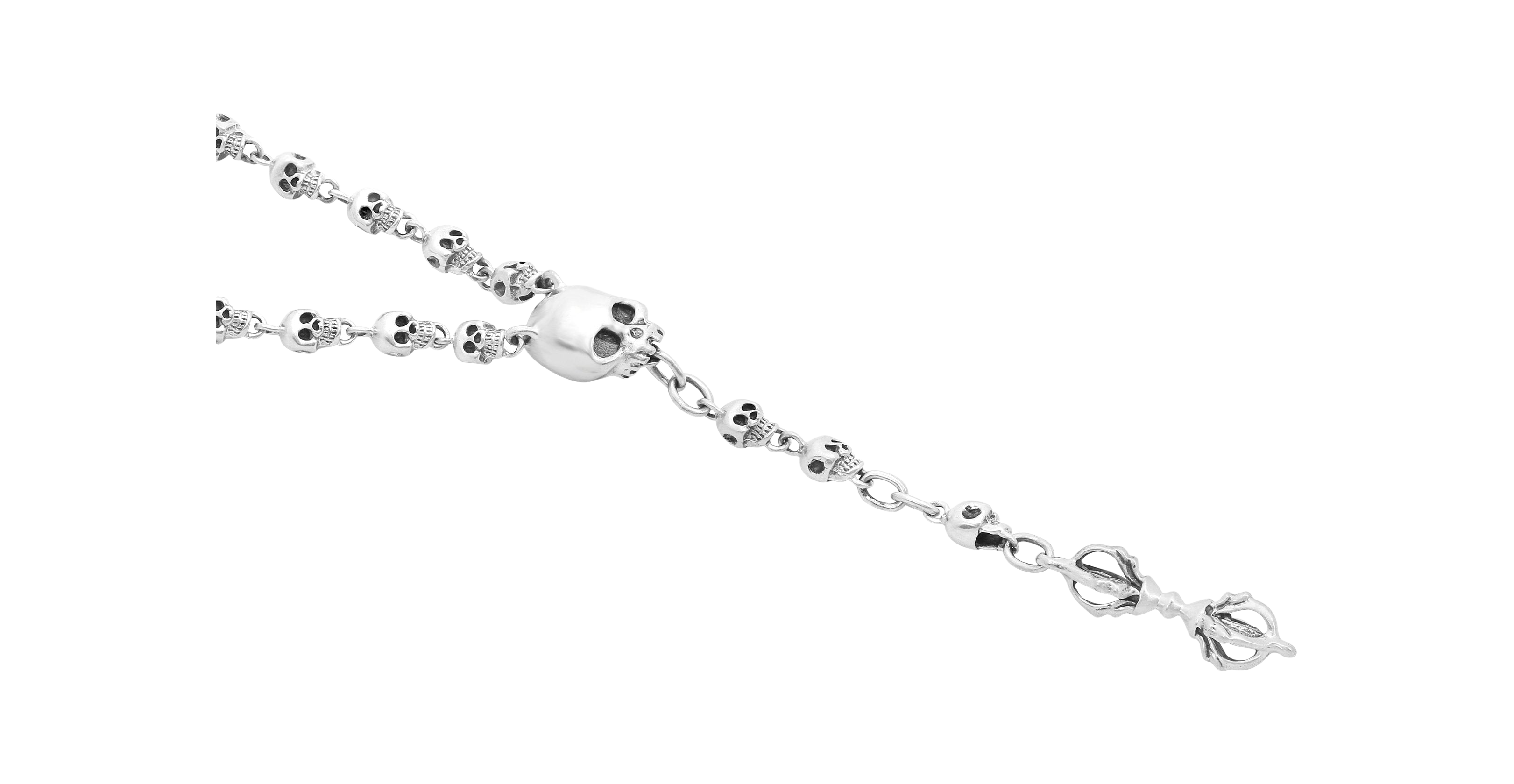 Small Skull Rosary Silver