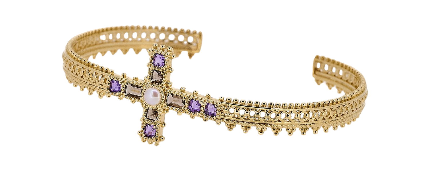 Amethyst Cross Bracelet