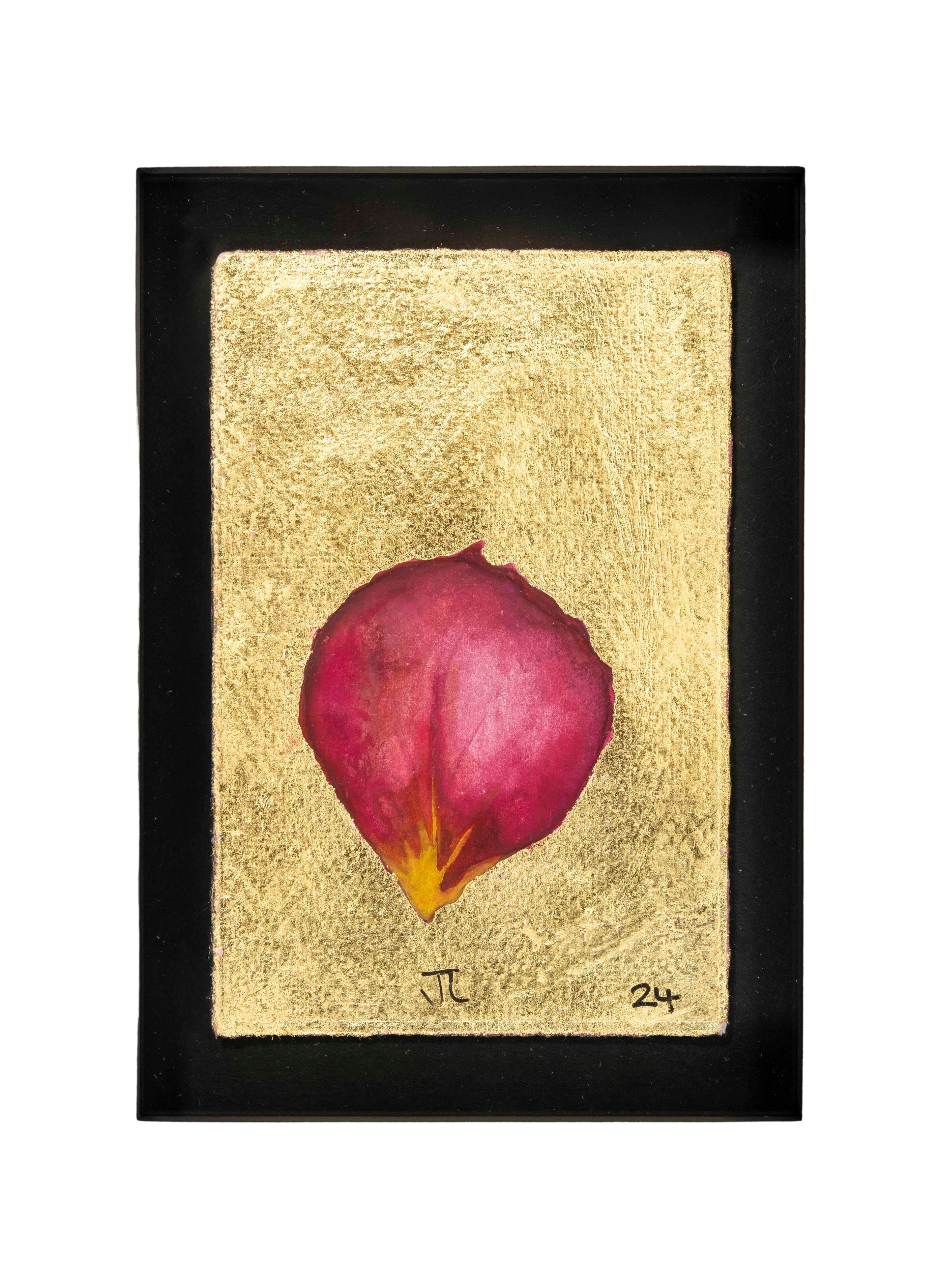 Rose Petal Painting in Black Frame