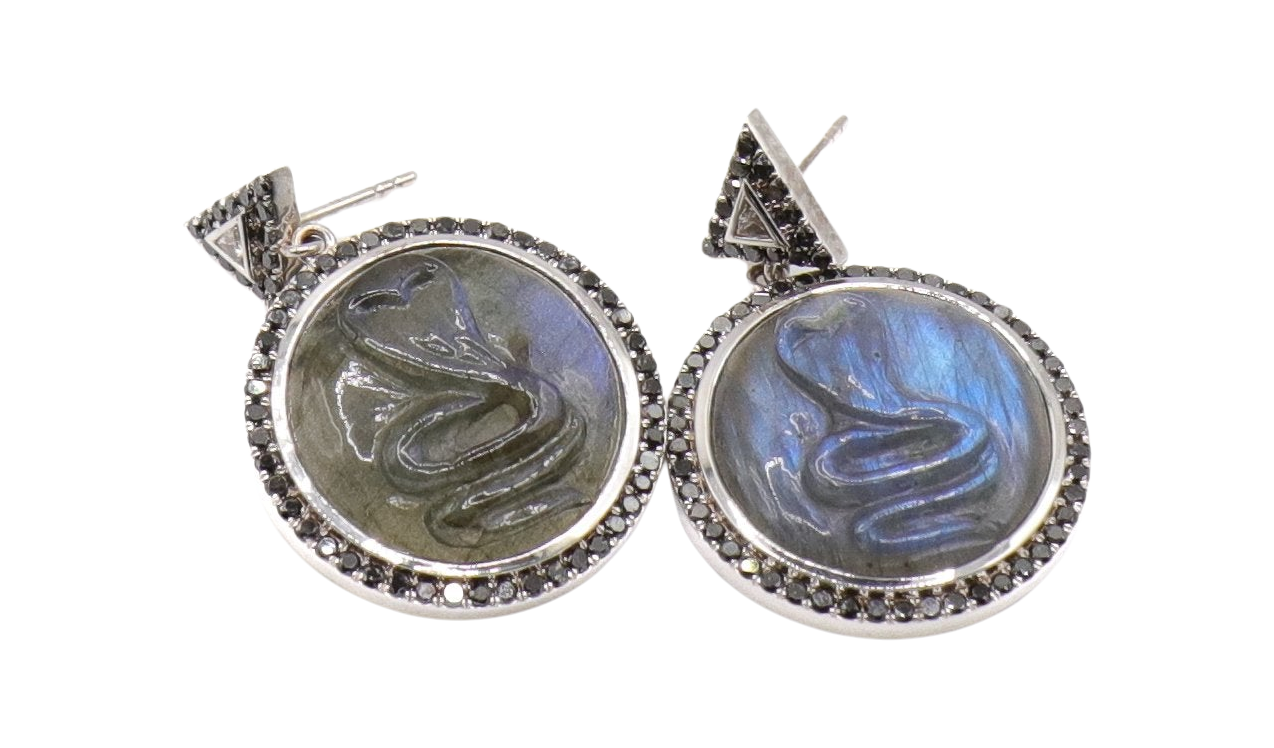 LABRADORITE SNAKE EARRINGS