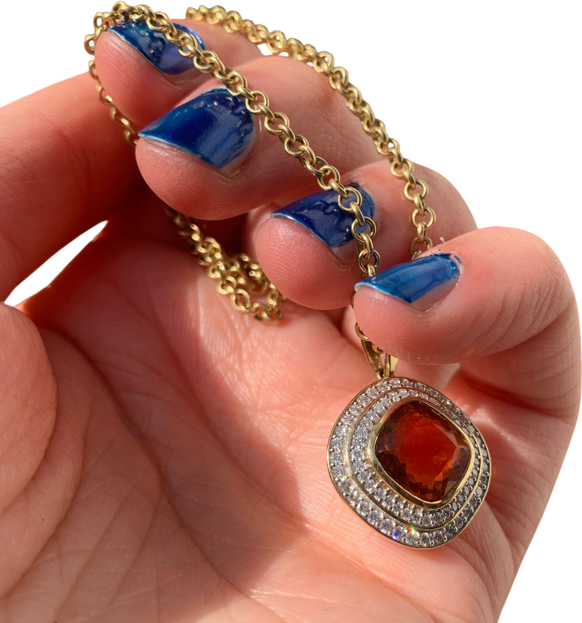 Orange citrine pendant