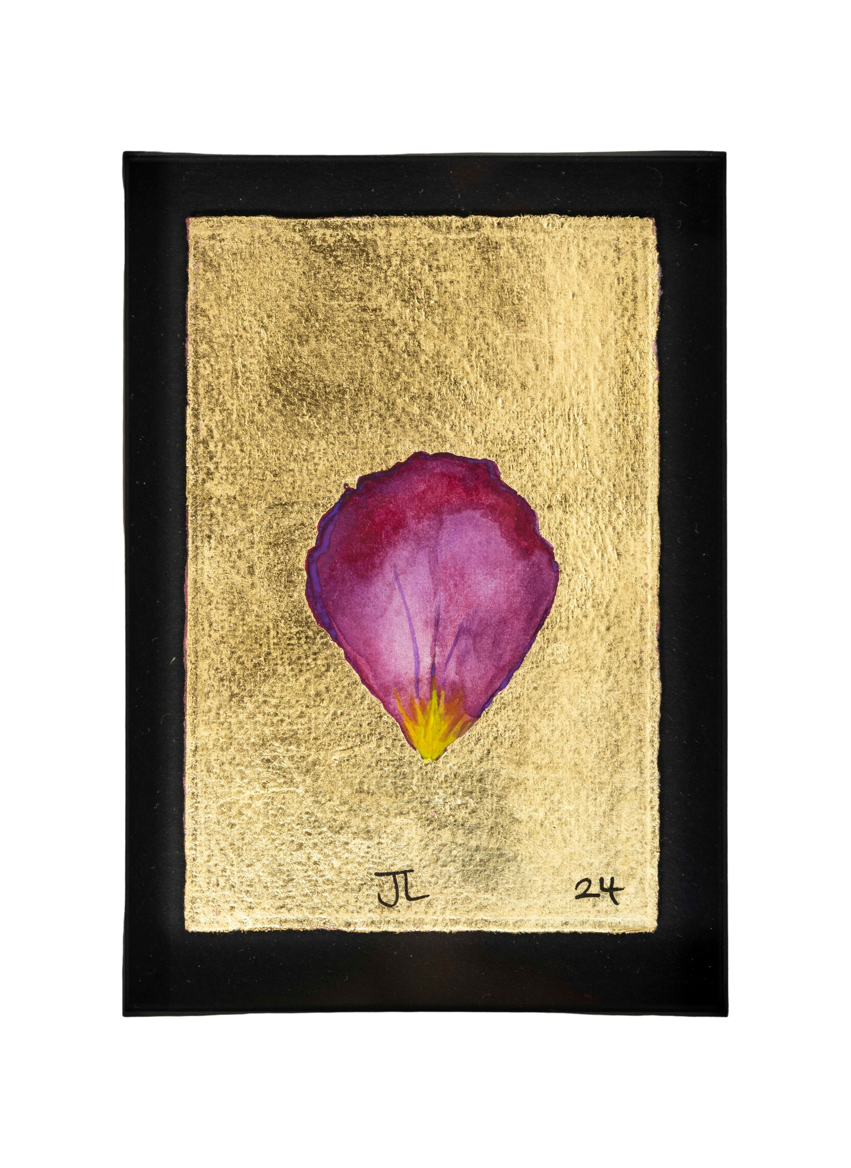 Rose Petal Painting in Black Frame