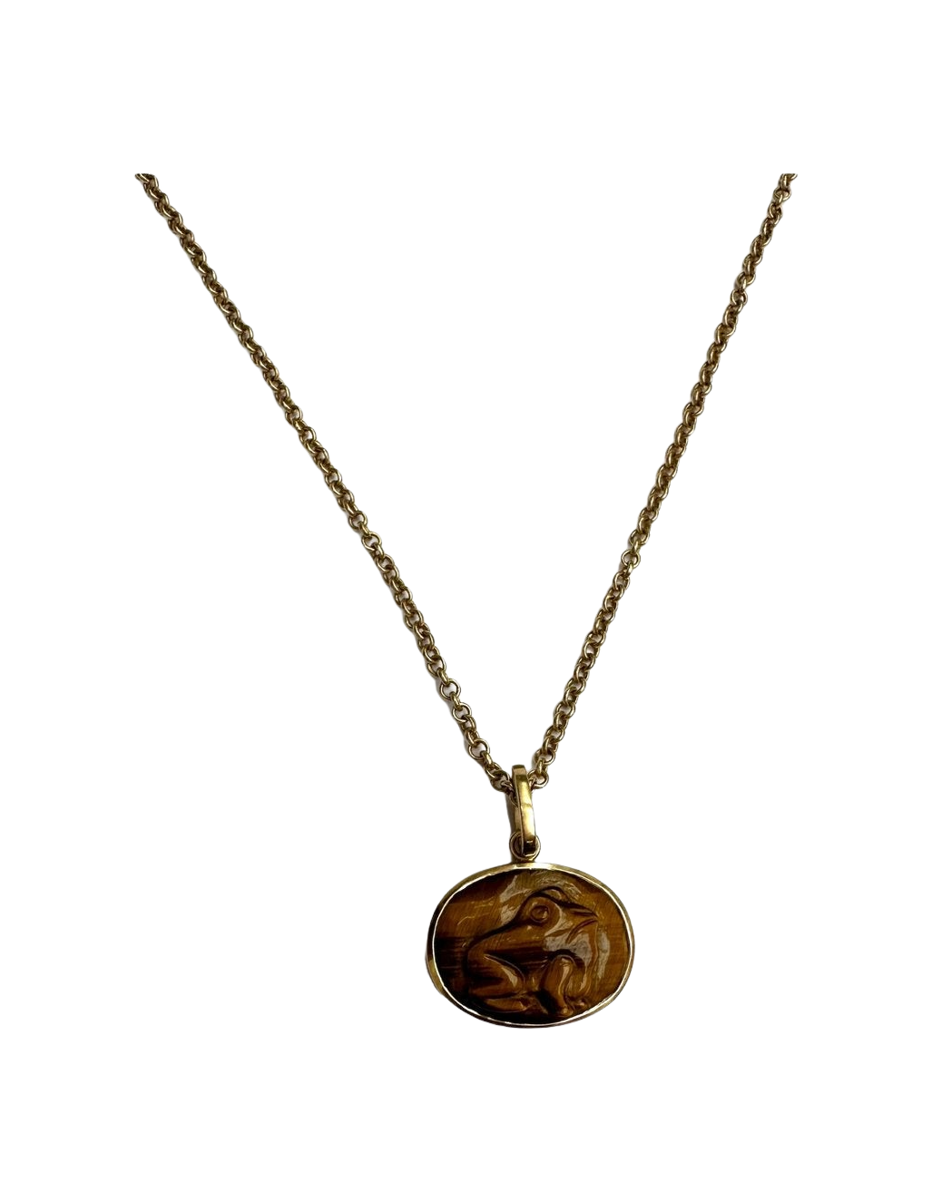 TIGERS EYE FROG PENDANT
