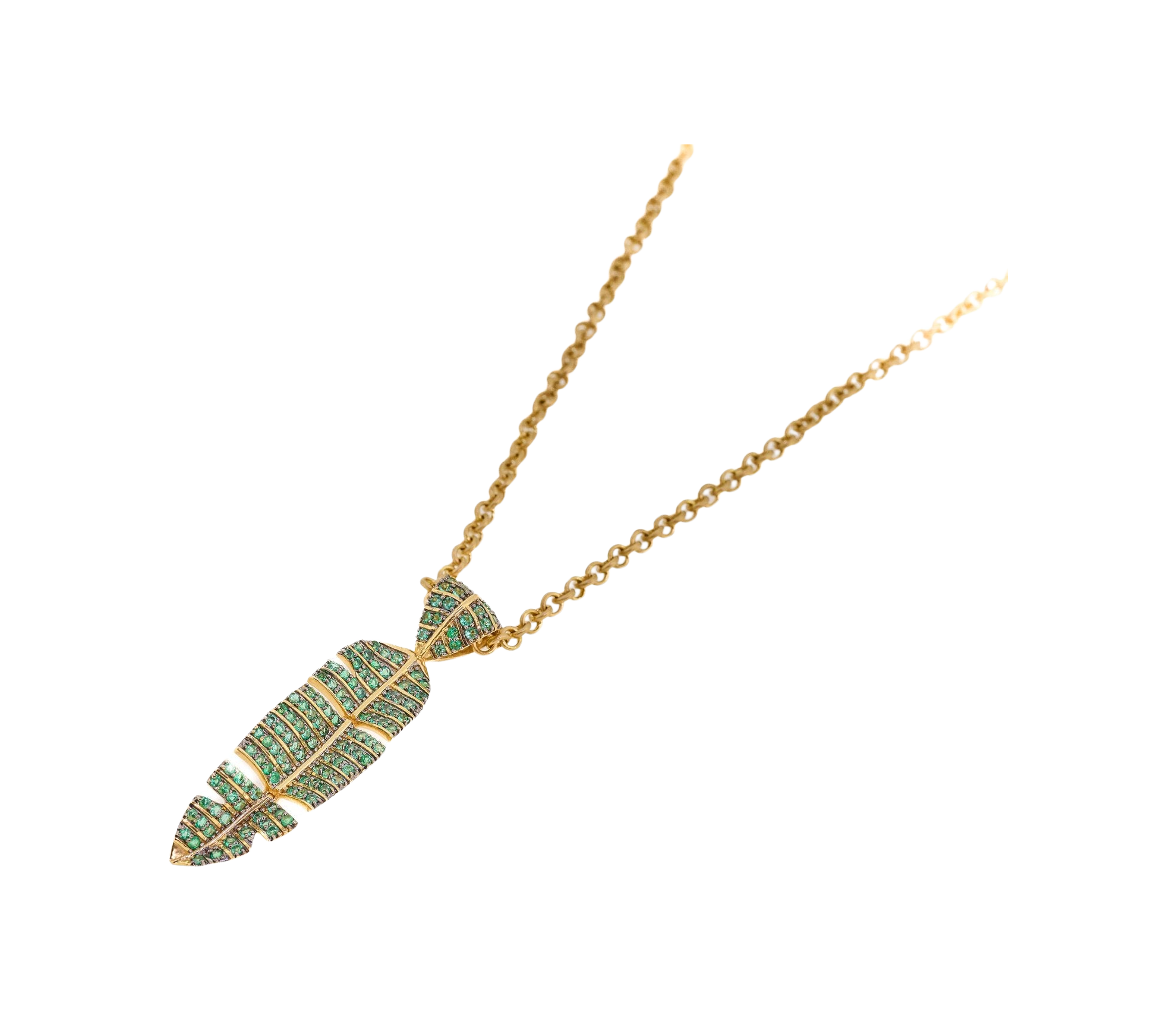 Medium Emerald Leaf Necklace