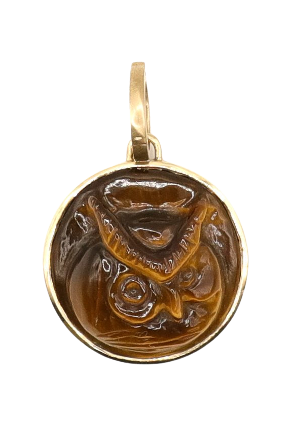 TIGERS EYE OWL PENDANT