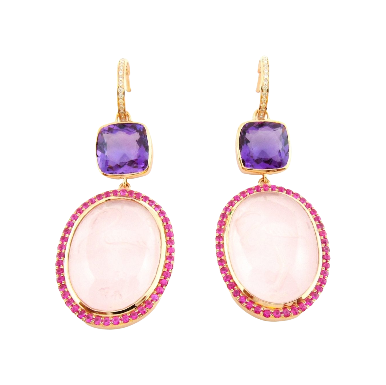 PINK QUARTZ FLAMINGO EARRINGS