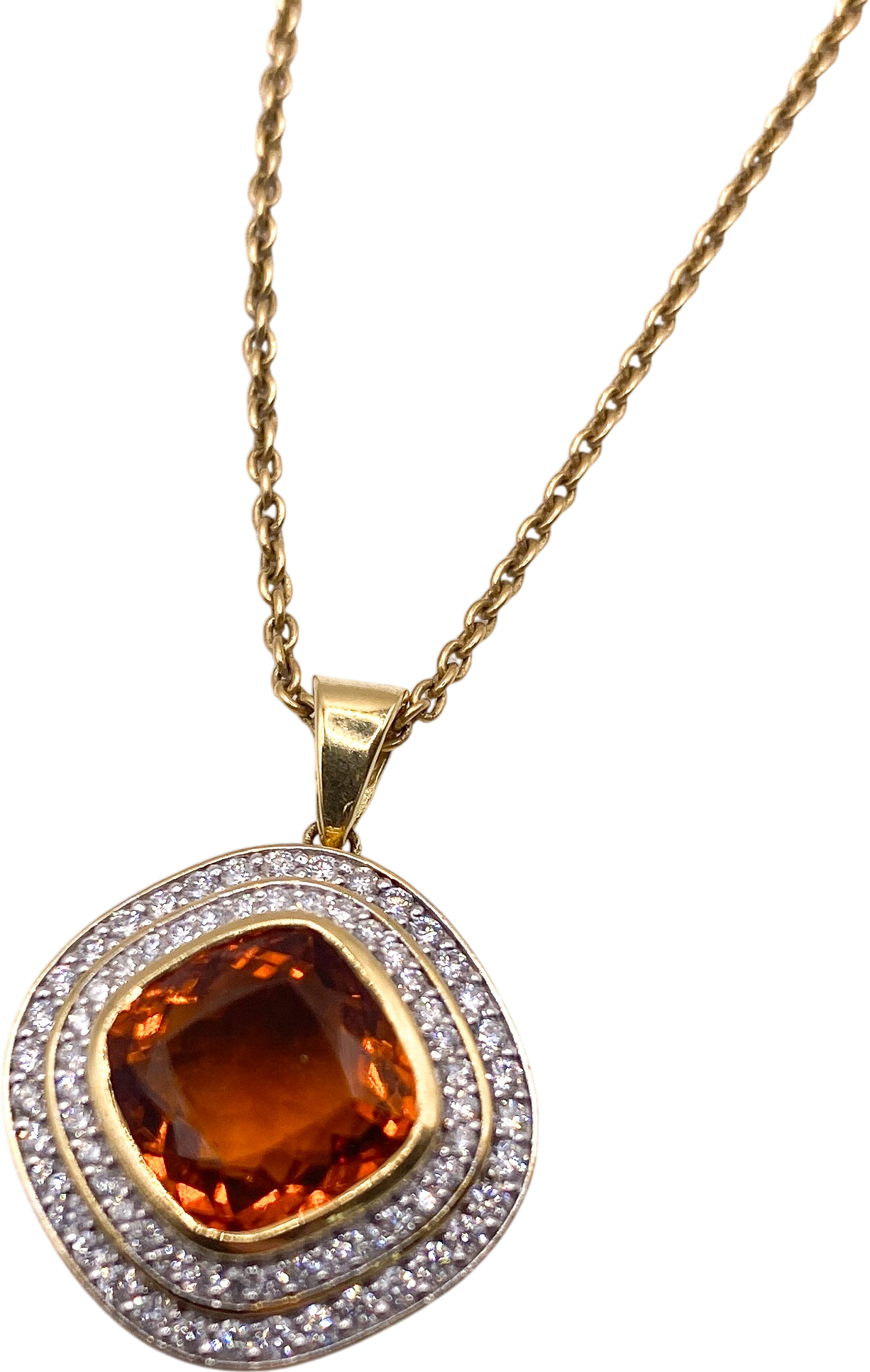 Orange citrine pendant