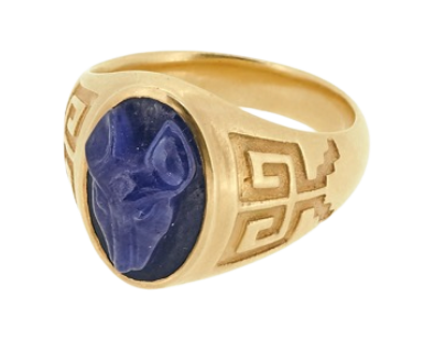 Single sapphire dagger earring