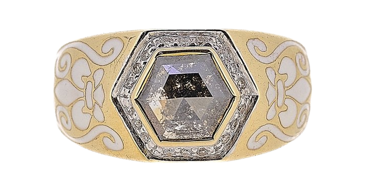 Salt & Pepper Diamond Ring