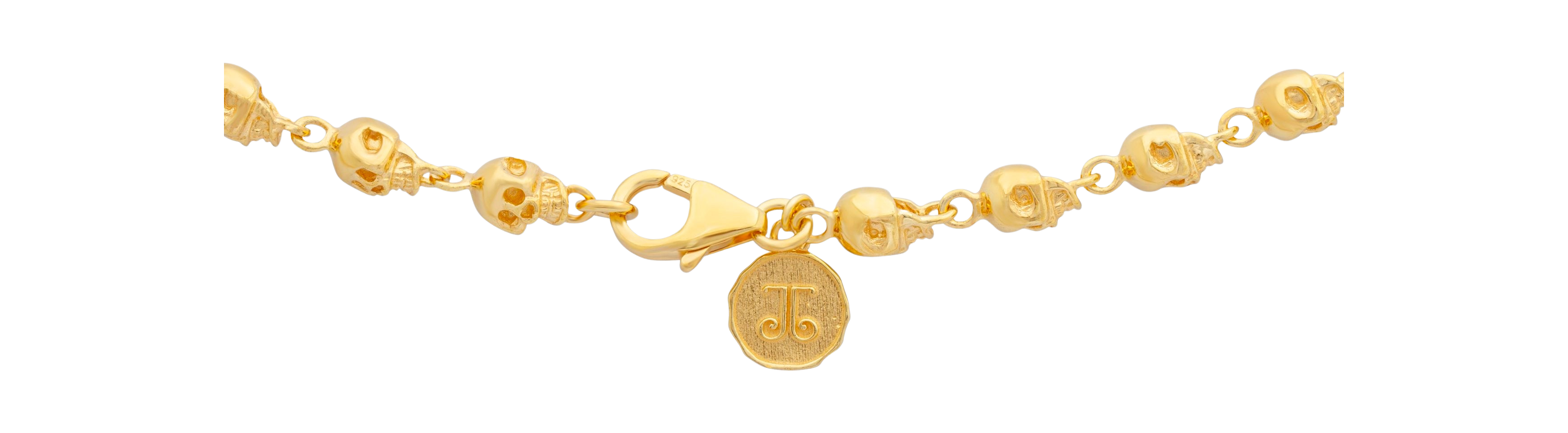 Thin Skull Necklace Gold Plated