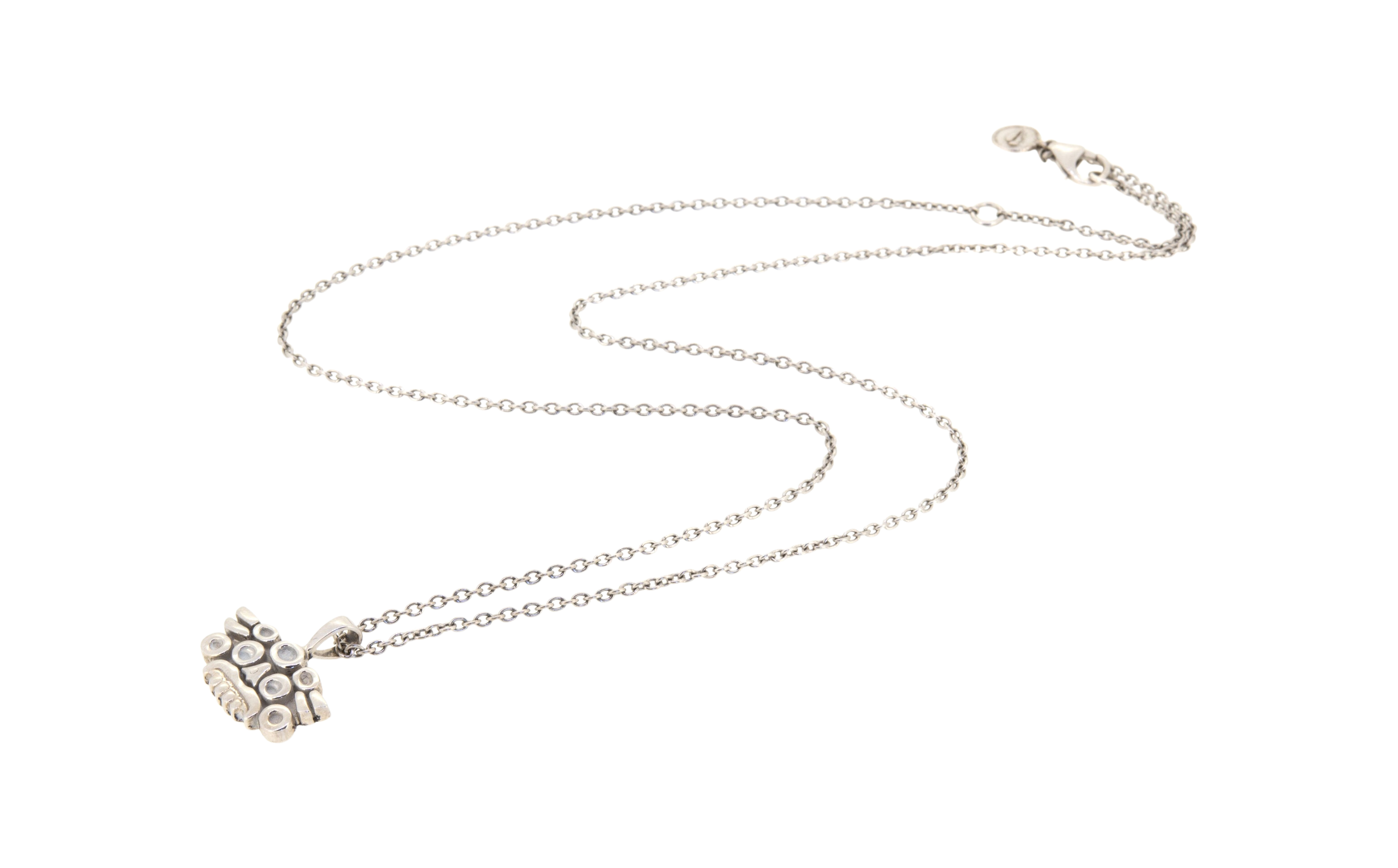 White Gold Circle Face Pendant