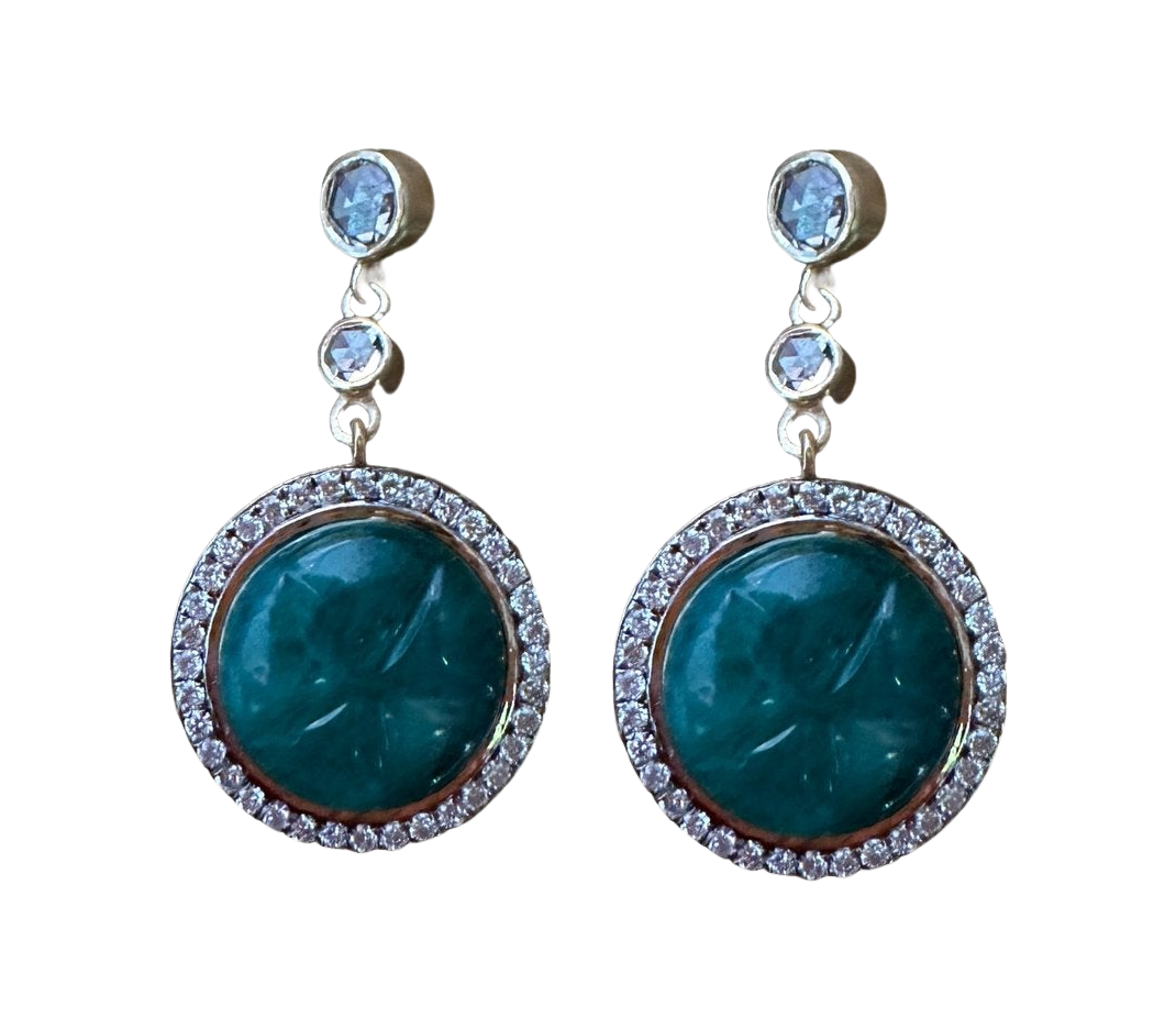 EMERALD PEYOTE EARRINGS