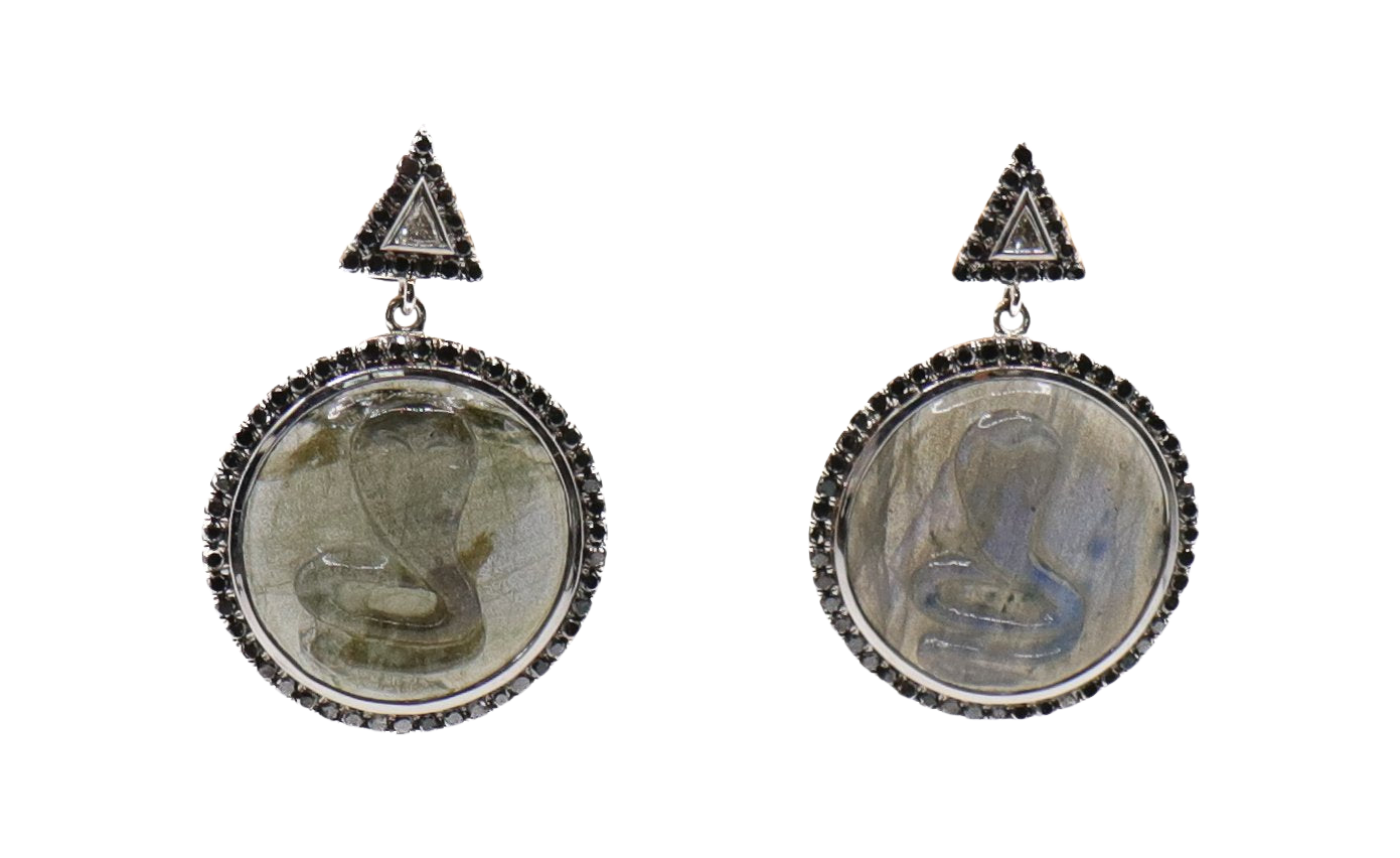 LABRADORITE SNAKE EARRINGS