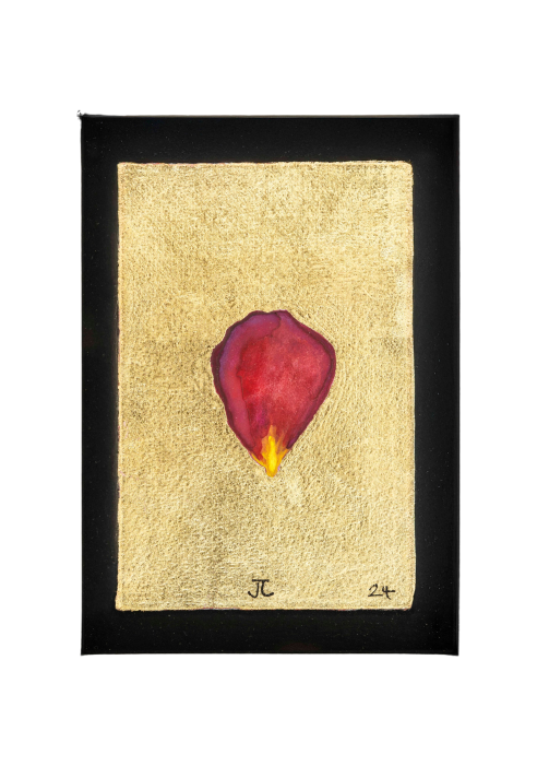 Rose Petal Painting in Black Frame