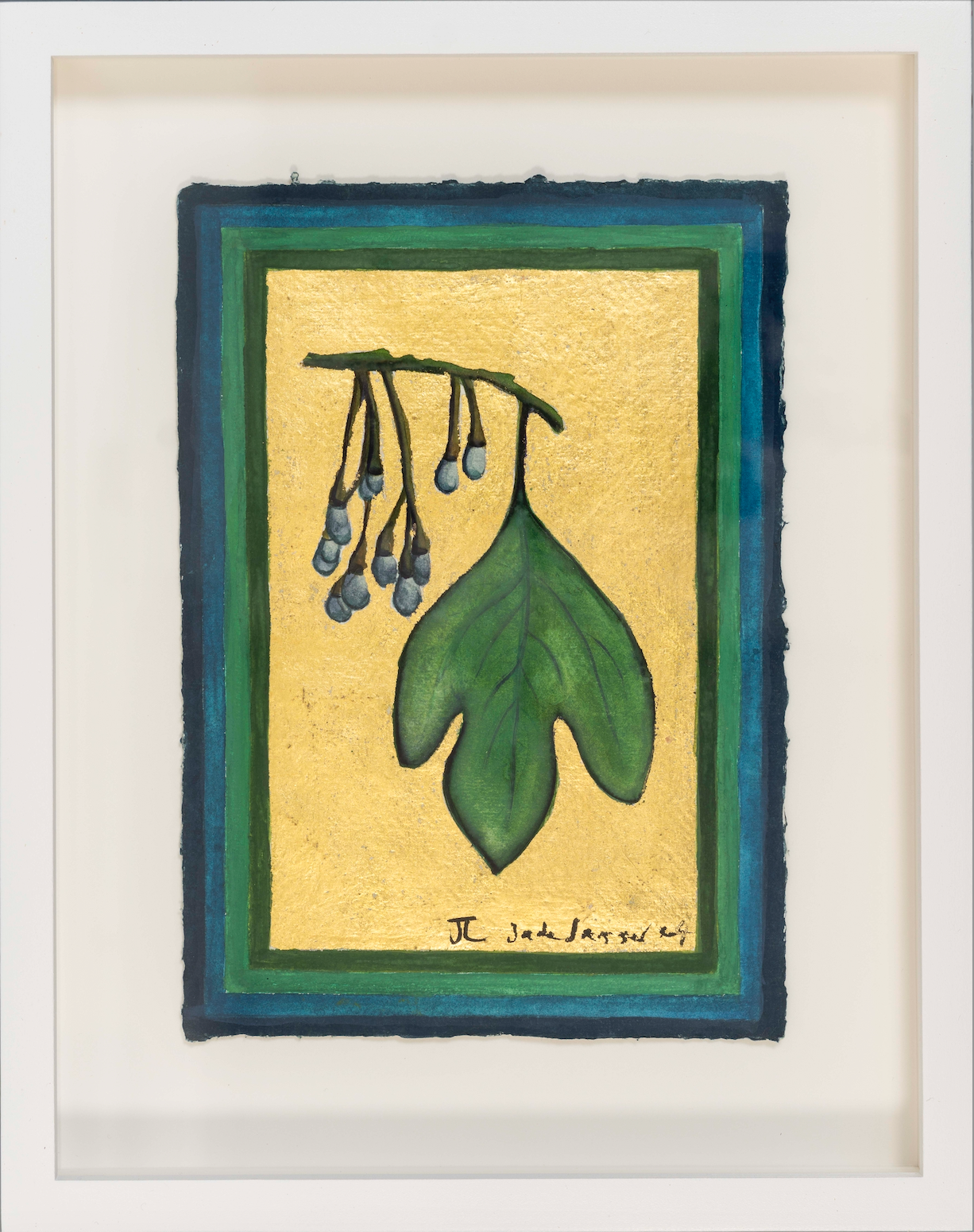 Sassafras with Egg Tempera and Gold Leaf Painting