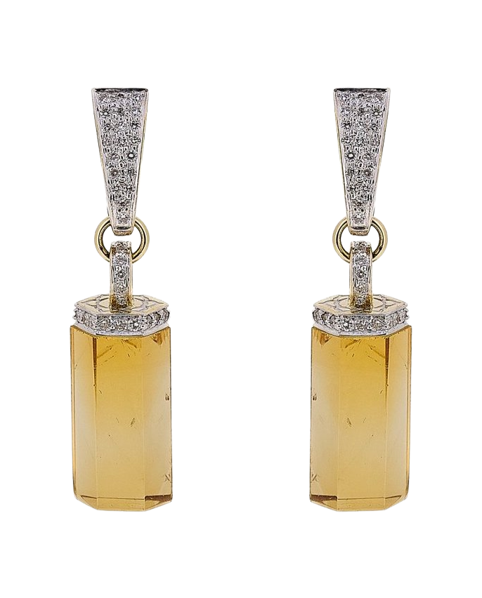Citrine Rocktagon Earrings
