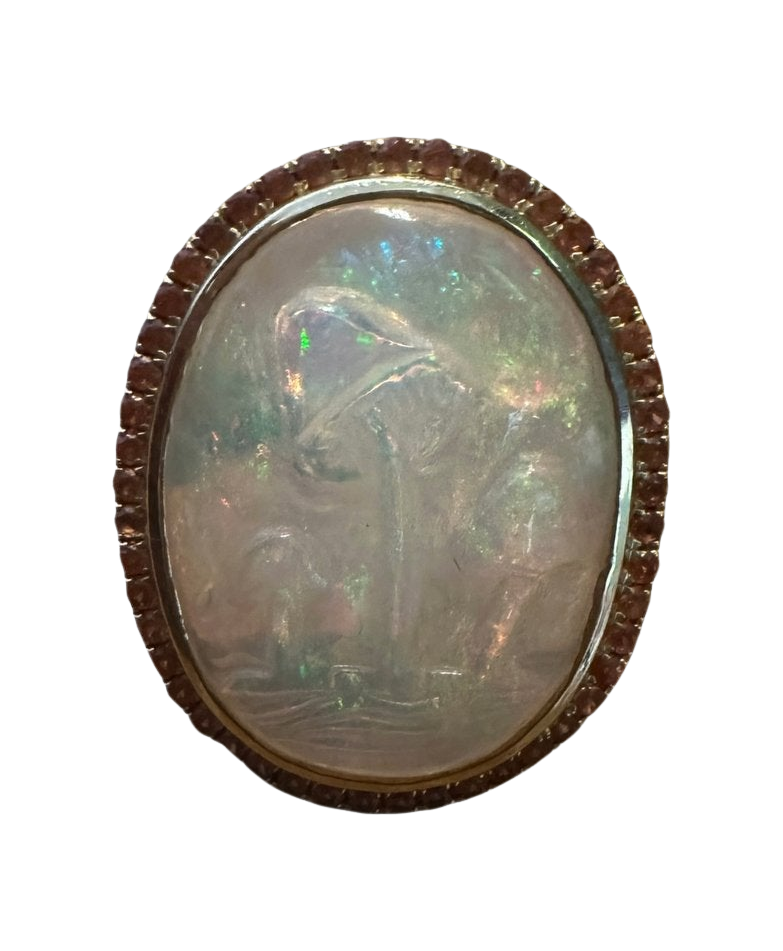 OPAL MUSHROOM RING (PINK SAPPHIRE)
