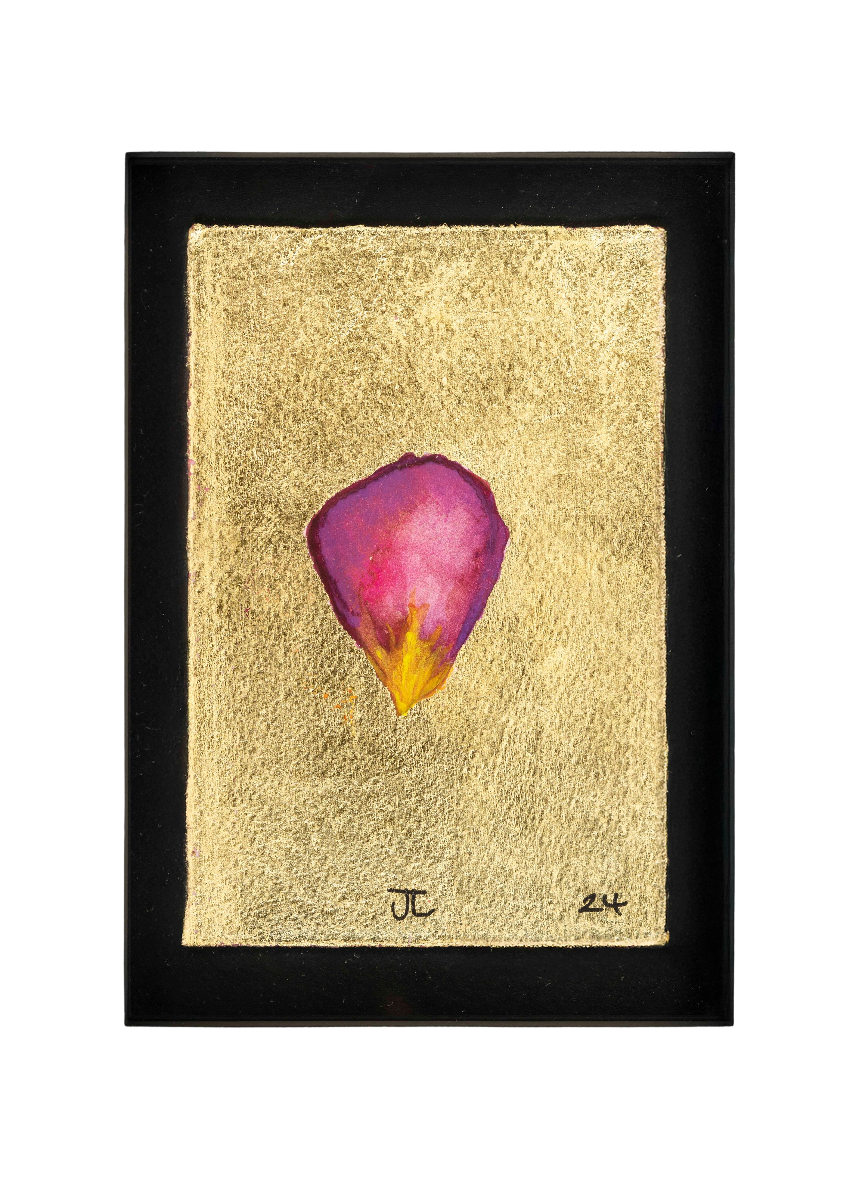 Rose Petal Painting in Black Frame