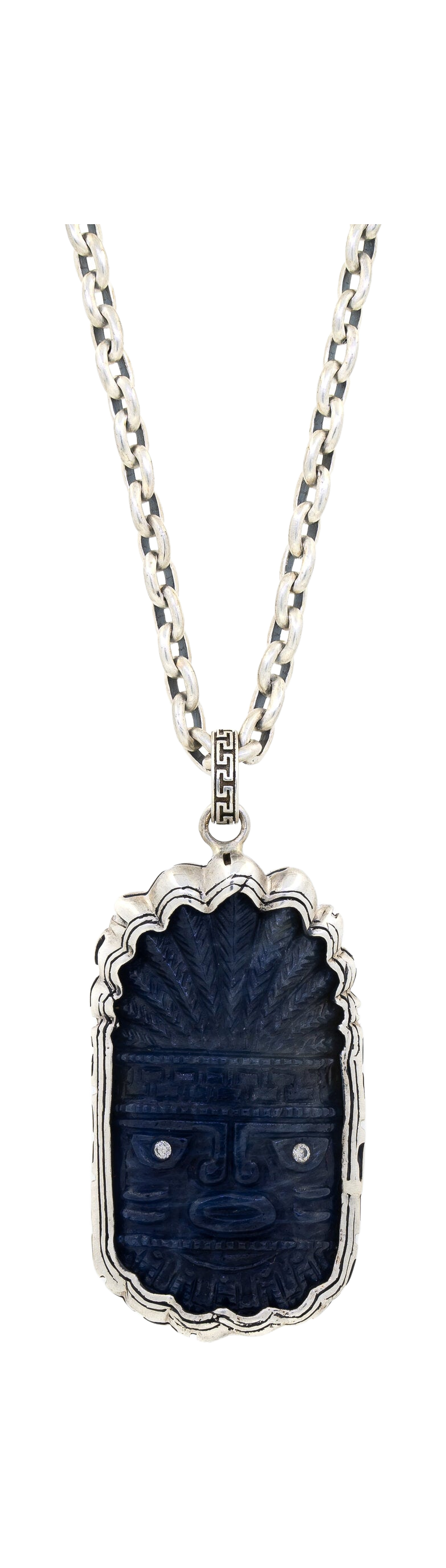 Carved Sapphire Zapoman Necklace