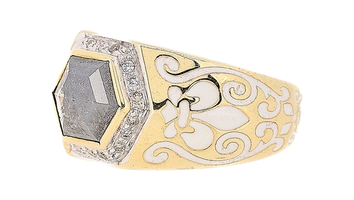 Salt & Pepper Diamond Ring