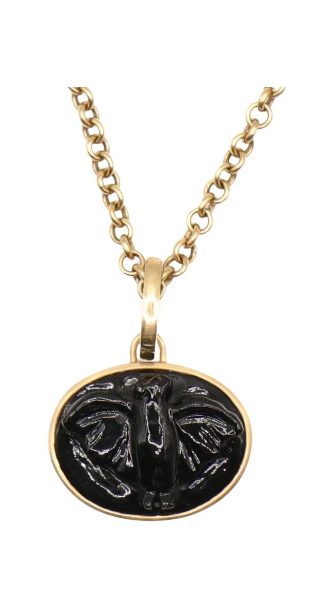 BLACK ONYX BAT PENDANT