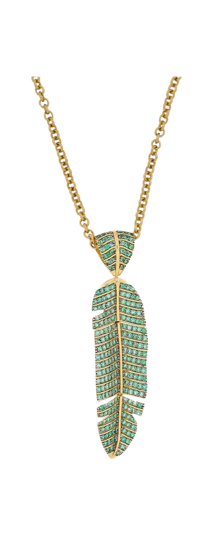 Medium Emerald Leaf Necklace