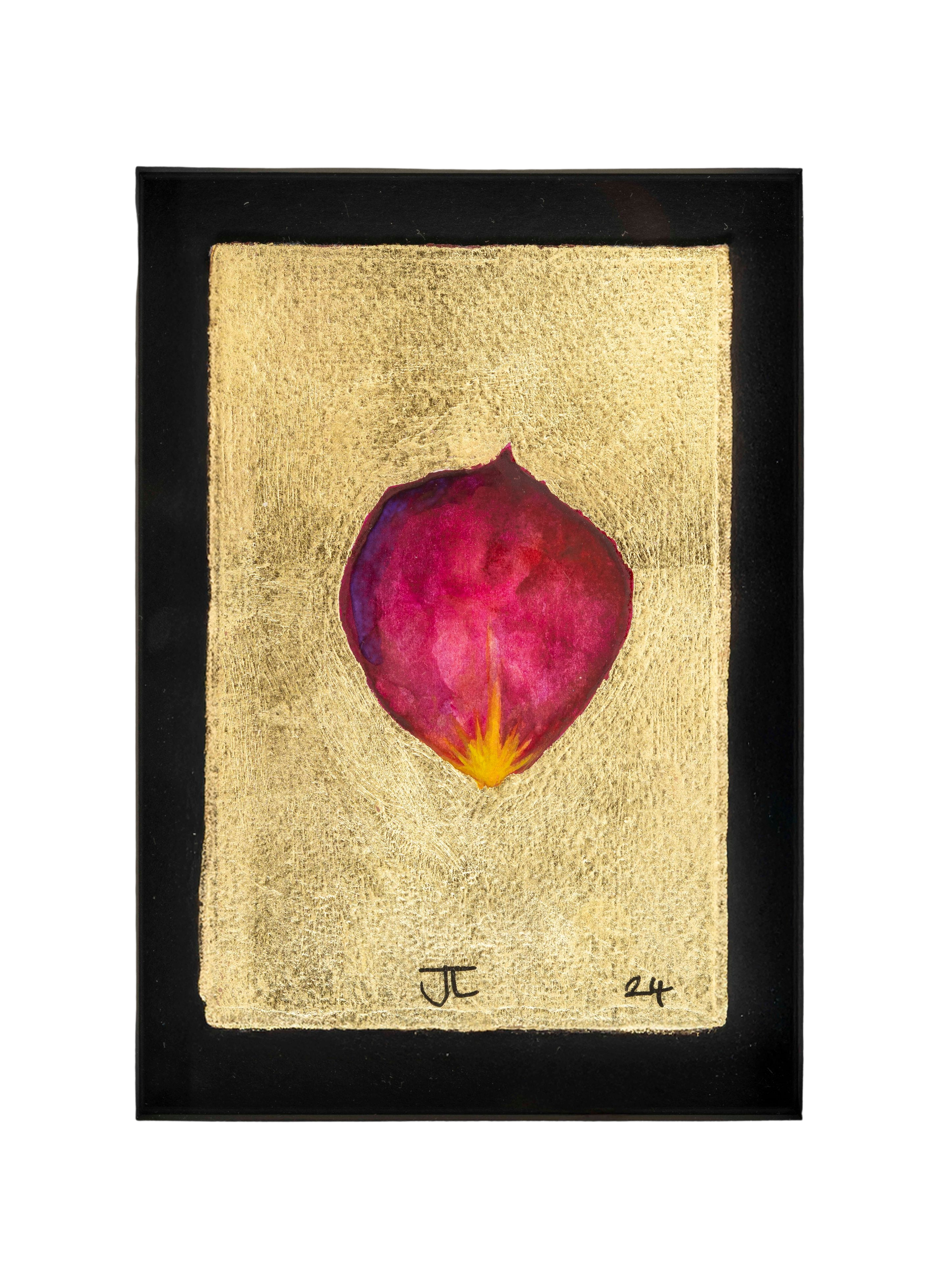 Rose Petal Painting in Black Frame