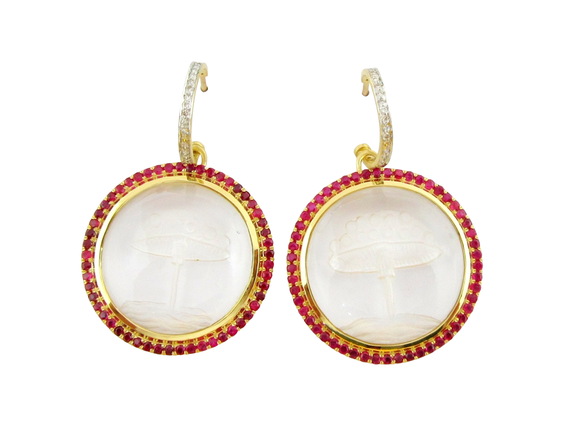 CRYSTAL MUSHROOM EARRINGS