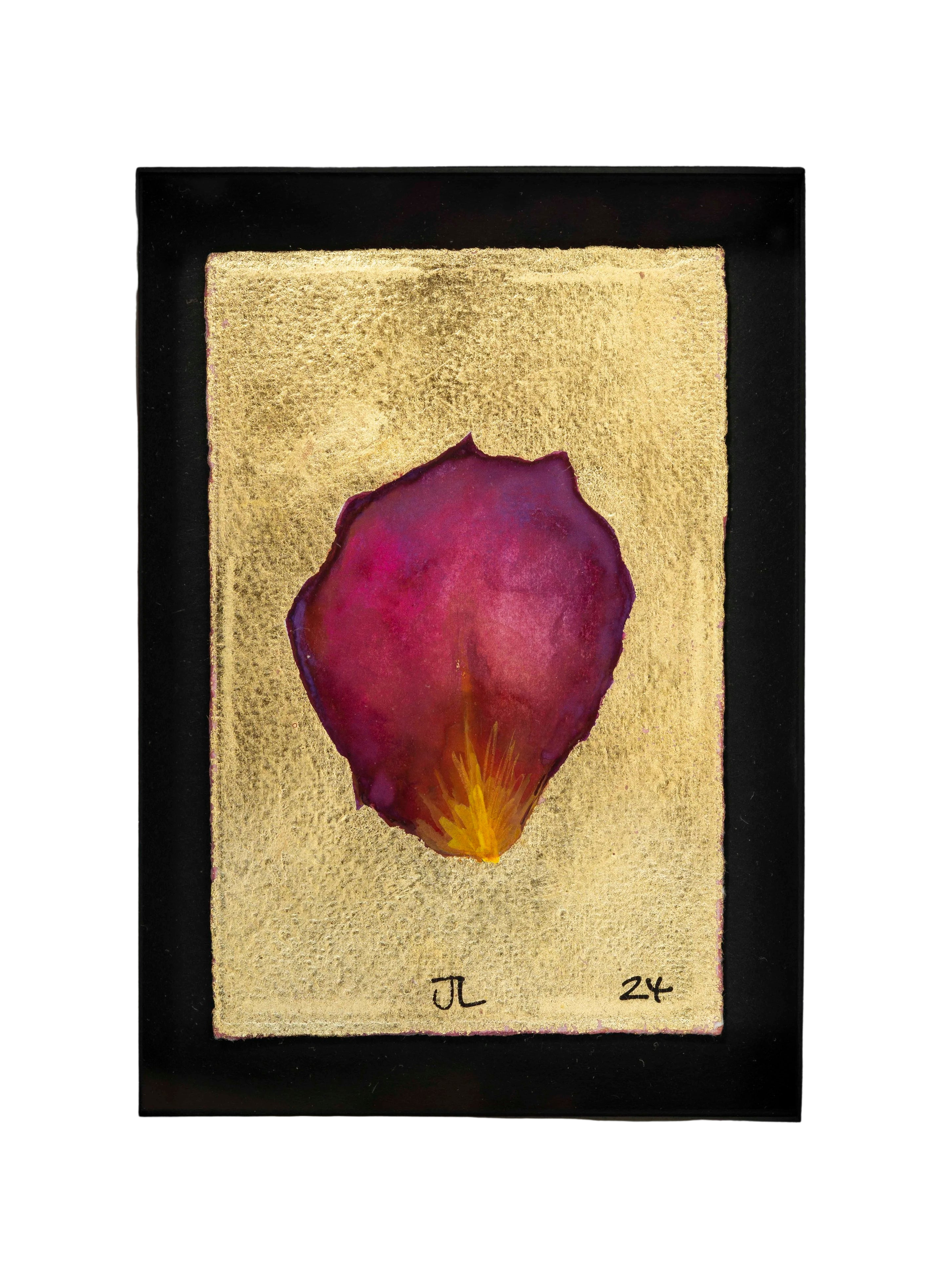 Rose Petal Painting in Black Frame