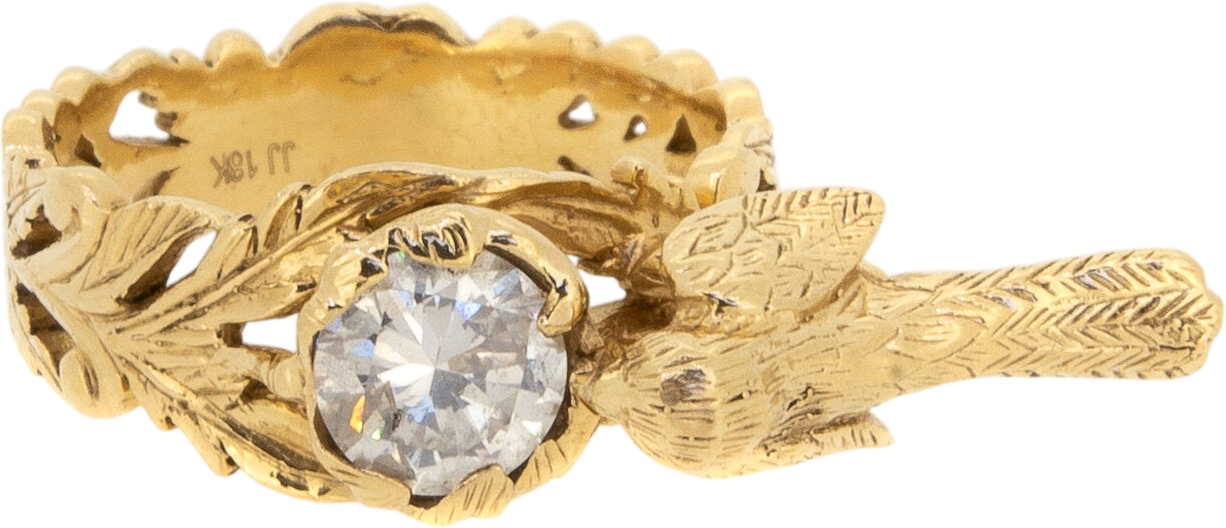 Diamond Bird Ring