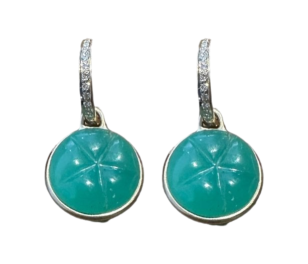 CHRYSOPRASE PEYOTE EARRINGS