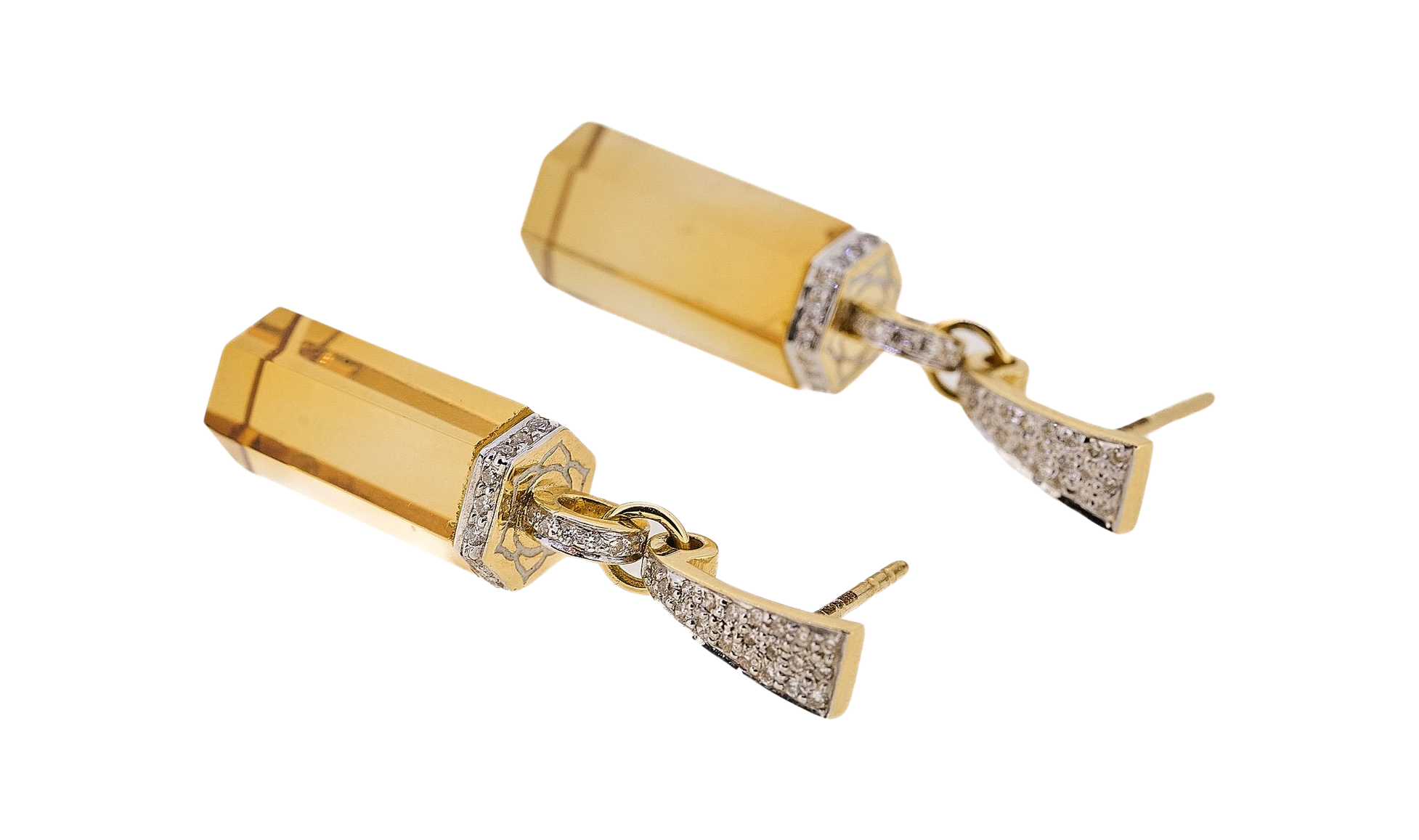 Citrine Rocktagon Earrings