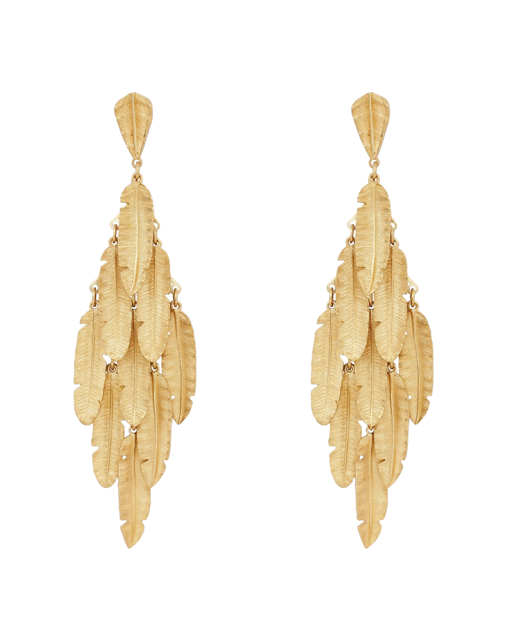 Chandelier leaf earrings in 18k yellow gold