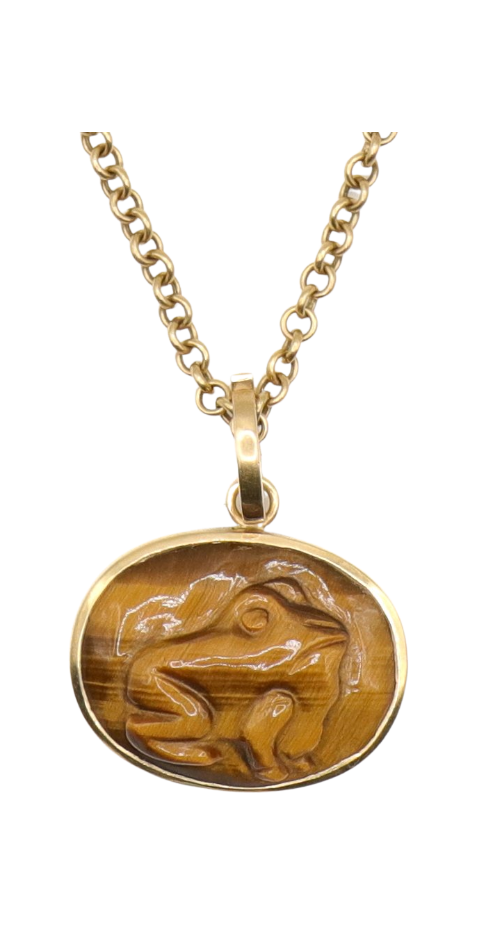 TIGERS EYE FROG PENDANT