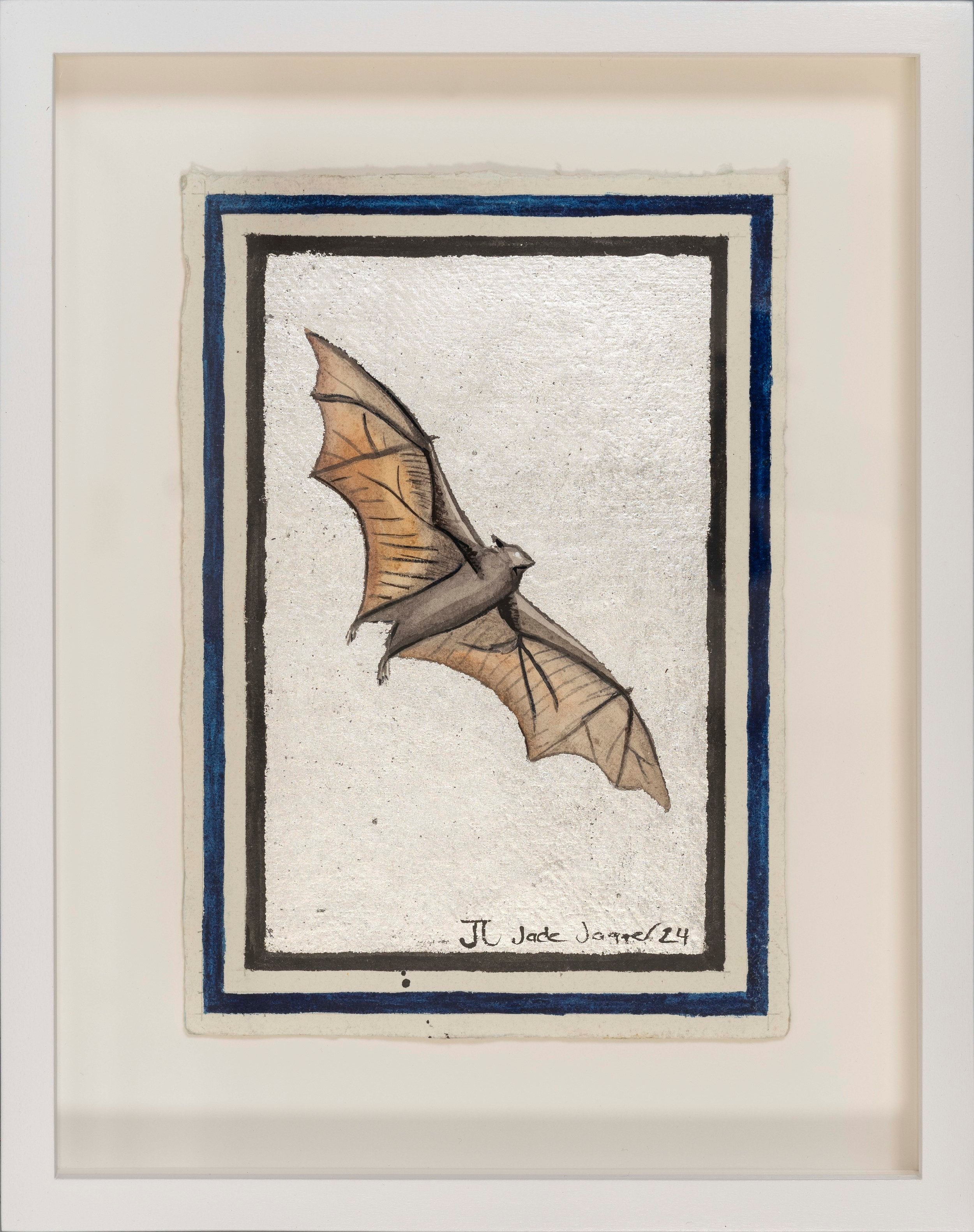 Indian fruit bat with white gold leaf